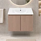 Mueble Vanitorio Austin Nogal Oscuro con 2 Puertas 60x47x52 cm (Incluye Cubierta de Loza) - Miniatura 1