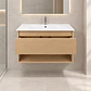Mueble Vanitorio Austin Beis Natural con Cajón y Repisa 80x47x52 cm (Incluye Cubierta de Loza) - Miniatura 3
