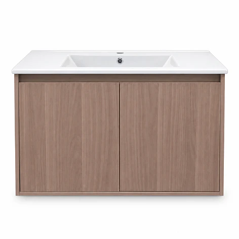 Mueble Vanitorio Austin Nogal Oscuro con 2 Puertas 80x47x52 cm (Incluye Cubierta de Loza) 8