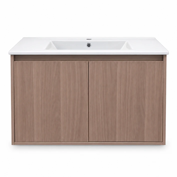 Mueble Vanitorio Austin Nogal Oscuro con 2 Puertas 80x47x52 cm (Incluye Cubierta de Loza) 8