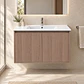 Mueble Vanitorio Austin Nogal Oscuro con 2 Puertas 80x47x52 cm (Incluye Cubierta de Loza) - Miniatura 1
