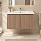 Mueble Vanitorio Austin Nogal Oscuro con 2 Puertas 80x47x52 cm (Incluye Cubierta de Loza) - Miniatura 4
