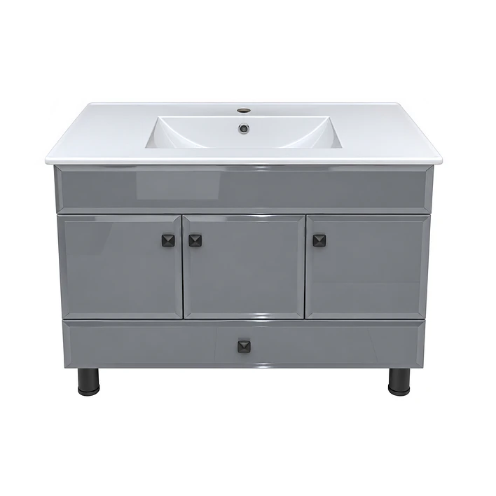 Mueble Vanitorio Bellmont Gris con Cubierta 100x47x80 cm (Incluye Cubierta de Loza) 1