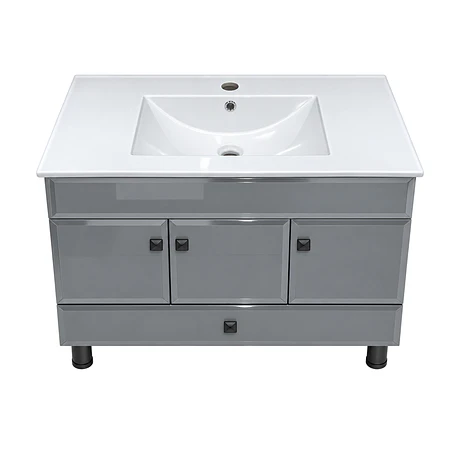Mueble Vanitorio Bellmont Gris con Cubierta 100x47x80 cm (Incluye Cubierta de Loza) 5