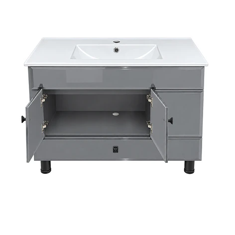 Mueble Vanitorio Bellmont Gris con Cubierta 100x47x80 cm (Incluye Cubierta de Loza) 7
