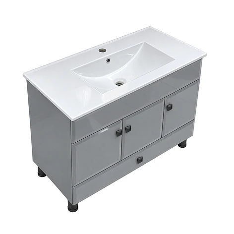 Mueble Vanitorio Bellmont Gris con Cubierta 100x47x80 cm (Incluye Cubierta de Loza) 8