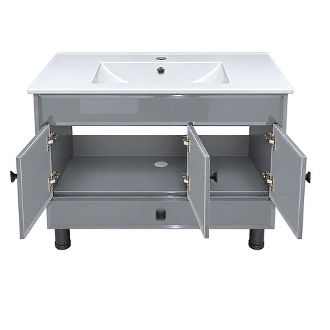 Mueble Vanitorio Bellmont Gris con Cubierta 100x47x80 cm (Incluye Cubierta de Loza) 6