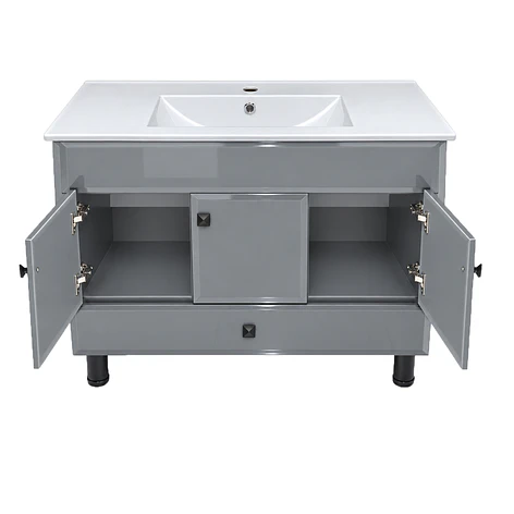 Mueble Vanitorio Bellmont Gris con Cubierta 100x47x80 cm (Incluye Cubierta de Loza) 10