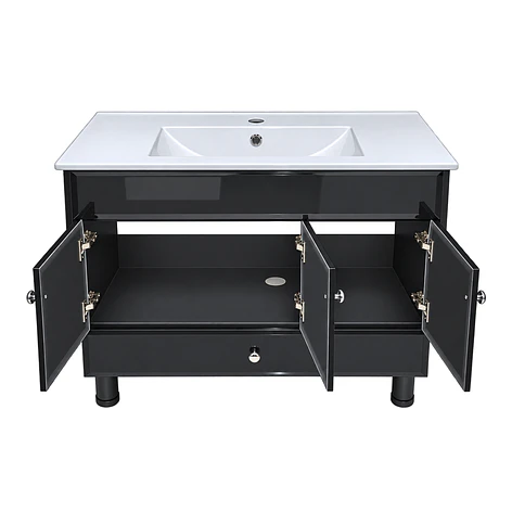 Mueble Vanitorio Bellmont Negro con Cubierta 100x47x80 cm (Incluye Cubierta de Loza) 4