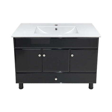 Mueble Vanitorio Bellmont Negro con Cubierta 100x47x80 cm (Incluye Cubierta de Loza) 1