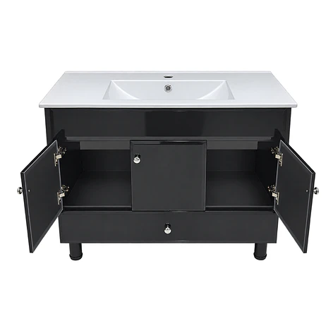 Mueble Vanitorio Bellmont Negro con Cubierta 100x47x80 cm (Incluye Cubierta de Loza) 8