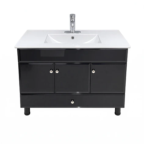 Mueble Vanitorio Bellmont Negro con Cubierta 100x47x80 cm (Incluye Cubierta de Loza) 6