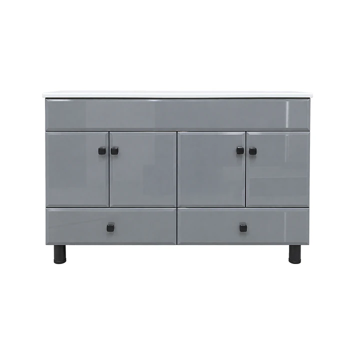Mueble Vanitorio Doble Bellmont Gris con Cubierta 120x47x80 cm (Incluye Cubierta de Loza) 8