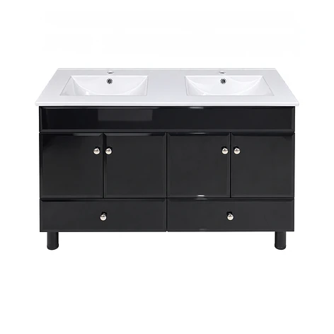 Mueble Vanitorio Doble Bellmont Negro con Cubierta 120x47x80 cm (Incluye Cubierta de Loza) 1