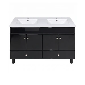 Mueble Vanitorio Doble Bellmont Negro con Cubierta 120x47x80 cm (Incluye Cubierta de Loza)