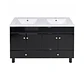 Mueble Vanitorio Doble Bellmont Negro con Cubierta 120x47x80 cm (Incluye Cubierta de Loza) - Miniatura 1
