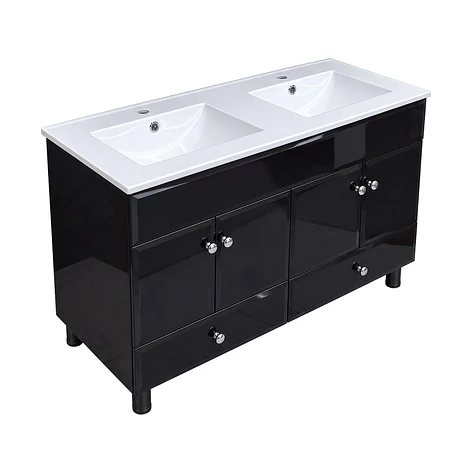 Mueble Vanitorio Doble Bellmont Negro con Cubierta 120x47x80 cm (Incluye Cubierta de Loza) 6