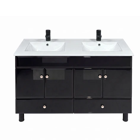Mueble Vanitorio Doble Bellmont Negro con Cubierta 120x47x80 cm (Incluye Cubierta de Loza) 9