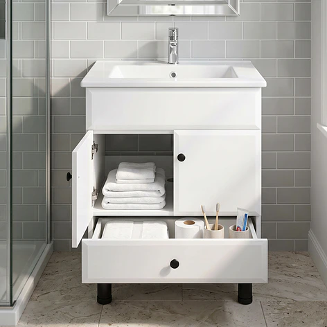 Mueble Vanitorio Bellmont Blanco con Cubierta 60x47x80 cm (Incluye Cubierta de Loza) 2