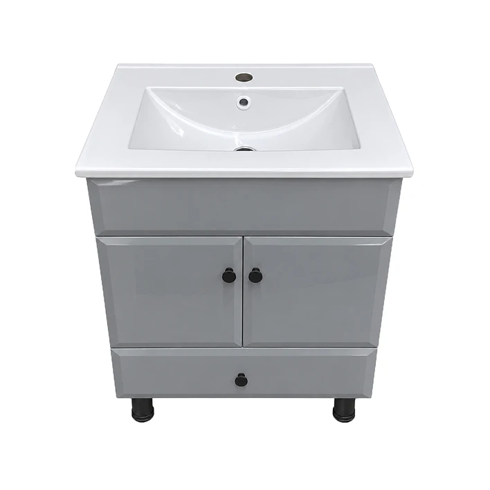 Mueble Vanitorio Bellmont Gris con Cubierta 60x47x80 cm (Incluye Cubierta de Loza) 5
