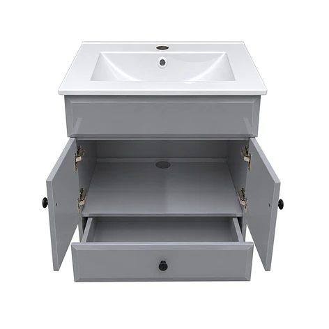 Mueble Vanitorio Bellmont Gris con Cubierta 60x47x80 cm (Incluye Cubierta de Loza) 7