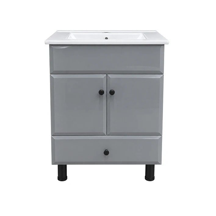 Mueble Vanitorio Bellmont Gris con Cubierta 60x47x80 cm (Incluye Cubierta de Loza) 1