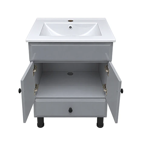 Mueble Vanitorio Bellmont Gris con Cubierta 60x47x80 cm (Incluye Cubierta de Loza) 9