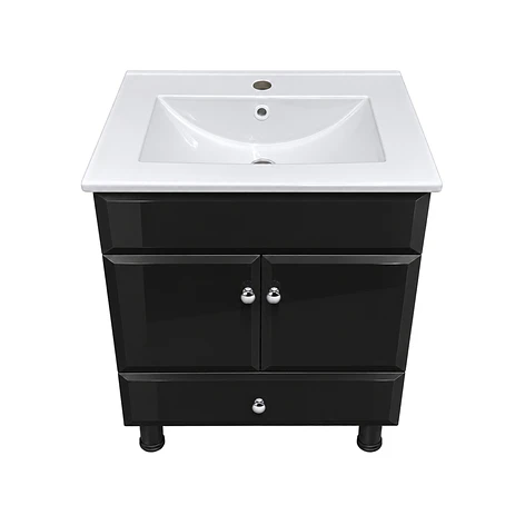 Mueble Vanitorio Bellmont Negro con Cubierta 60x47x80 cm (Incluye Cubierta de Loza) 6