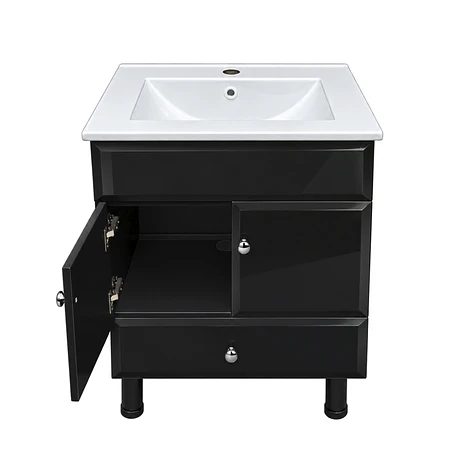 Mueble Vanitorio Bellmont Negro con Cubierta 60x47x80 cm (Incluye Cubierta de Loza) 9