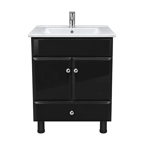 Mueble Vanitorio Bellmont Negro con Cubierta 60x47x80 cm (Incluye Cubierta de Loza) 5