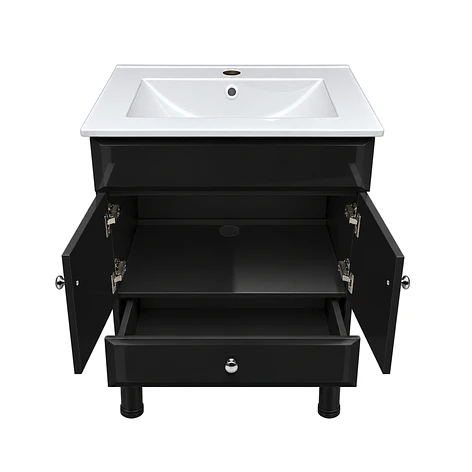 Mueble Vanitorio Bellmont Negro con Cubierta 60x47x80 cm (Incluye Cubierta de Loza) 10