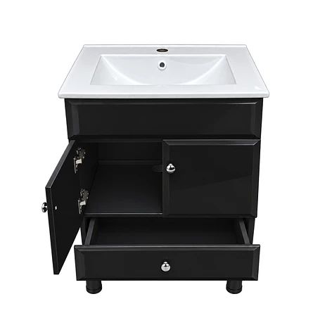 Mueble Vanitorio Bellmont Negro con Cubierta 60x47x80 cm (Incluye Cubierta de Loza) 11