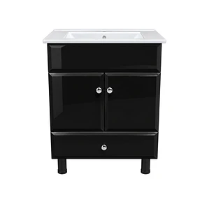 Mueble Vanitorio Bellmont Negro con Cubierta 60x47x80 cm (Incluye Cubierta de Loza)