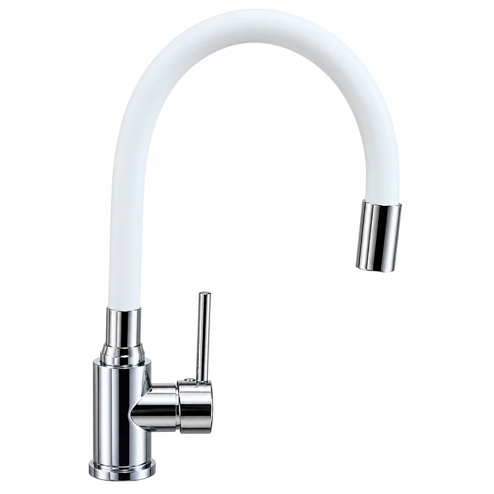 Llave Monomando Flexible para Lavaplatos Blanca CG22B 6