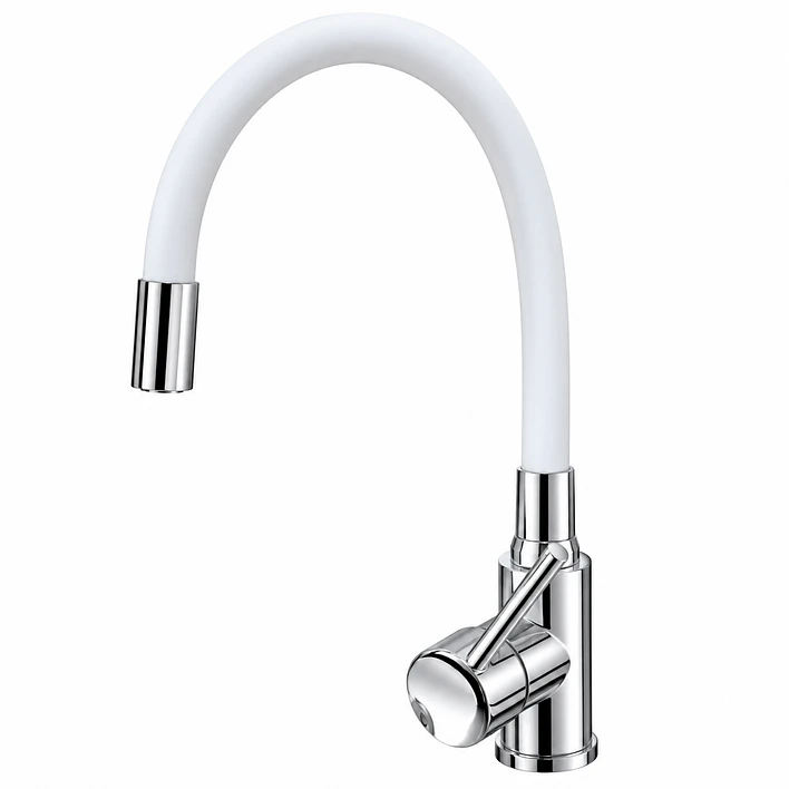 Llave Monomando Flexible para Lavaplatos Blanca CG22B 7