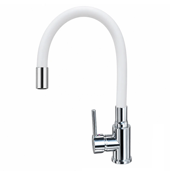 Llave Monomando Flexible para Lavaplatos Blanca CG22B 8