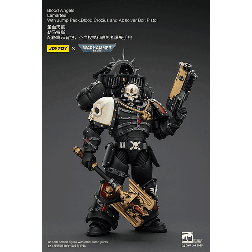 Blood Angels Lemartes con mochila de salto, báculo de sangre y pistola de pernos Absolver 4