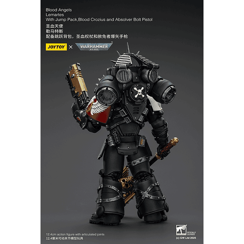 Blood Angels Lemartes con mochila de salto, báculo de sangre y pistola de pernos Absolver 5