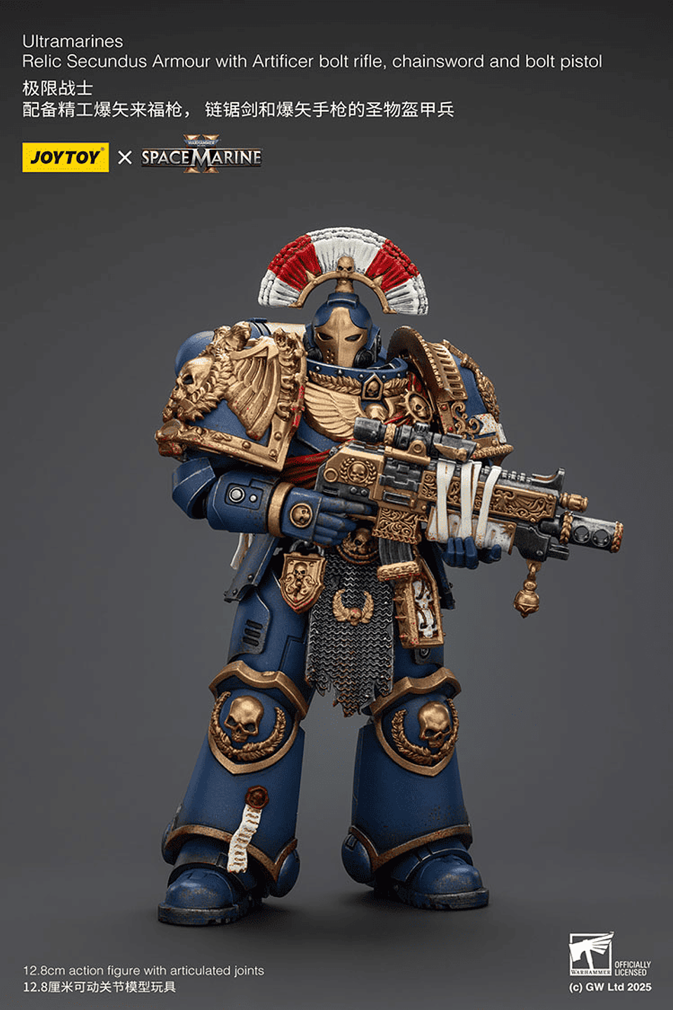 Ultramarines Armadura Reliquia Secundus con Rifle Bólter de Artífice, Espada Sierra y Pistola Bólter 3