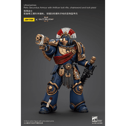 Ultramarines Armadura Reliquia Secundus con Rifle Bólter de Artífice, Espada Sierra y Pistola Bólter 9