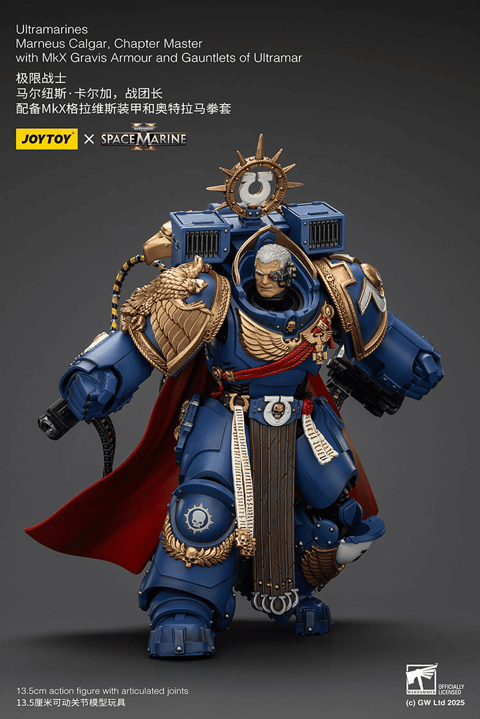 Ultramarines Marneus Calgar Maestro del Capítulo con Armadura Gravis MkX y Guanteletes de Ultramar 12