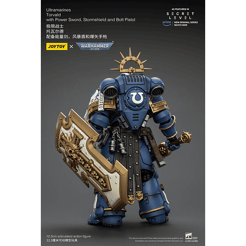 Ultramarines Torvald con Espada de Energía, Escudo de Tormenta y Pistola Bólter 3