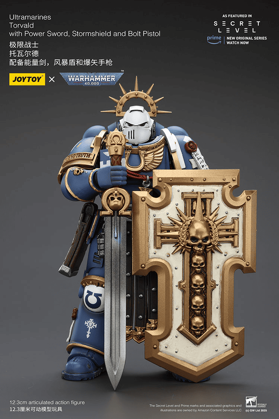 Ultramarines Torvald con Espada de Energía, Escudo de Tormenta y Pistola Bólter 4