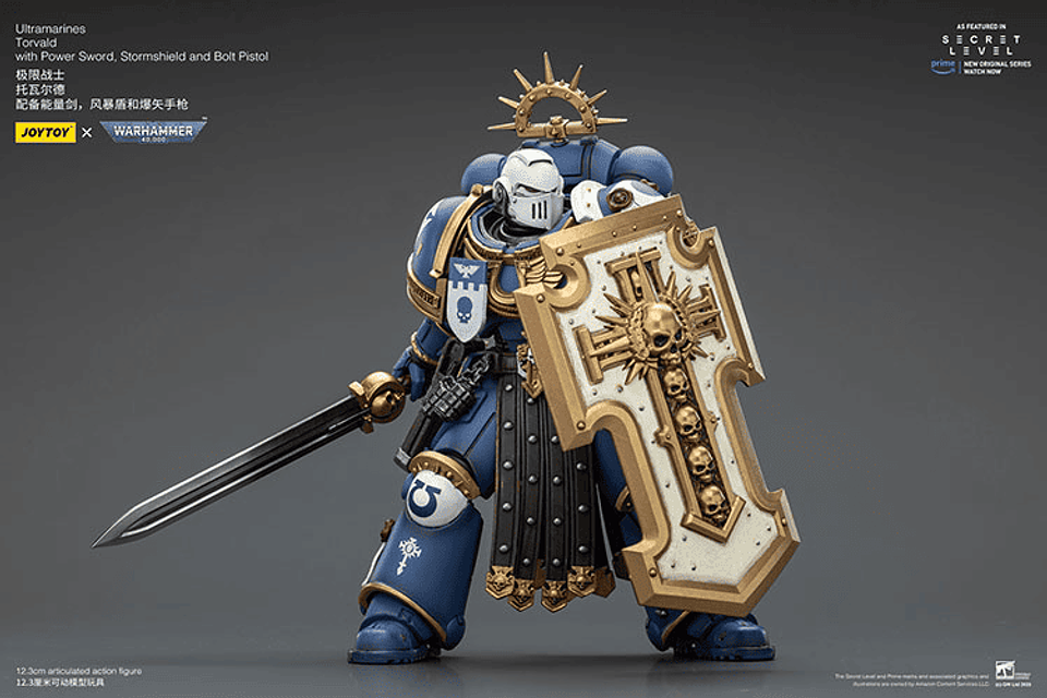 Ultramarines Torvald con Espada de Energía, Escudo de Tormenta y Pistola Bólter 5