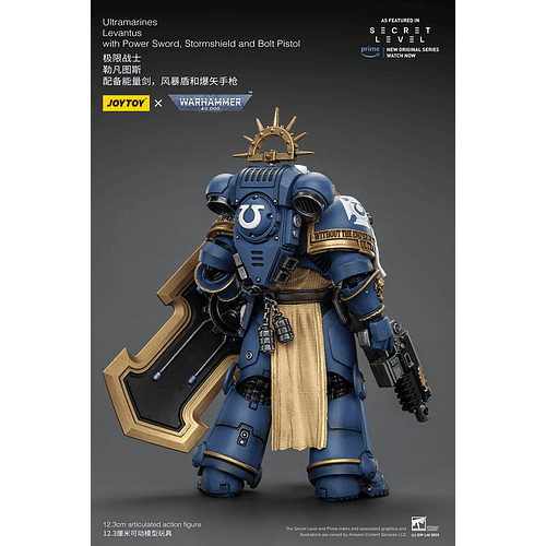 Ultramarines Levantus con Espada de Energía, Escudo de Tormenta y Pistola Bólter 3