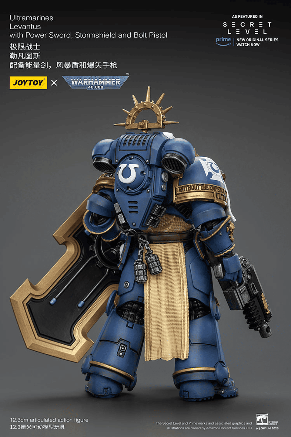 Ultramarines Levantus con Espada de Energía, Escudo de Tormenta y Pistola Bólter 3