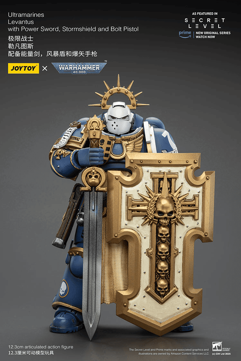 Ultramarines Levantus con Espada de Energía, Escudo de Tormenta y Pistola Bólter 4