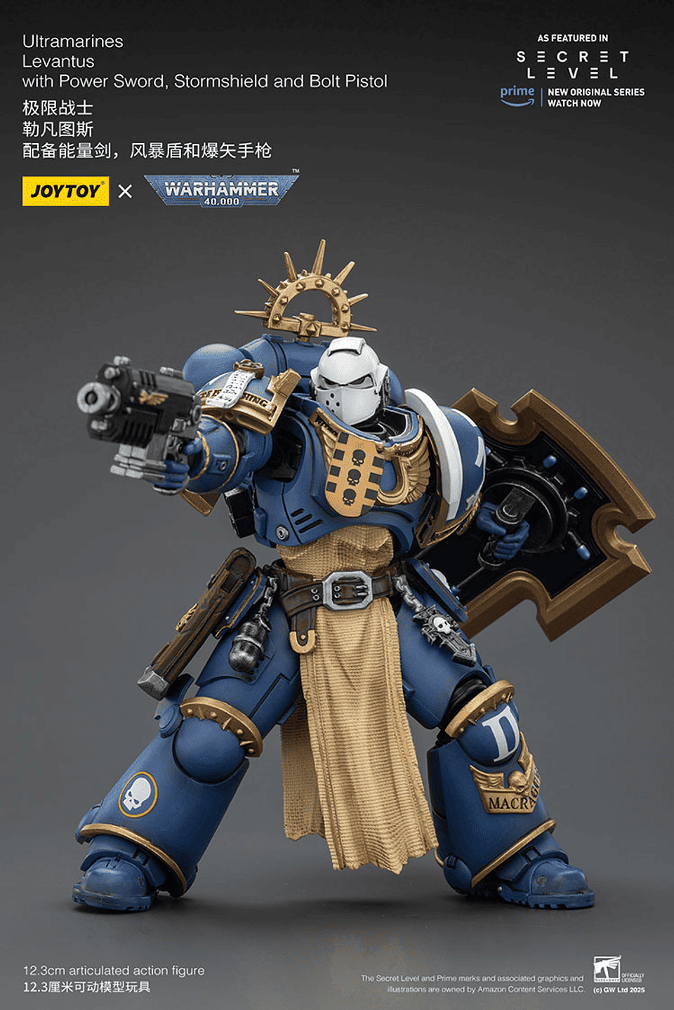 Ultramarines Levantus con Espada de Energía, Escudo de Tormenta y Pistola Bólter 5