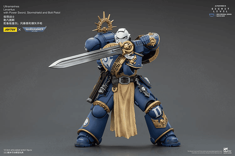 Ultramarines Levantus con Espada de Energía, Escudo de Tormenta y Pistola Bólter 9