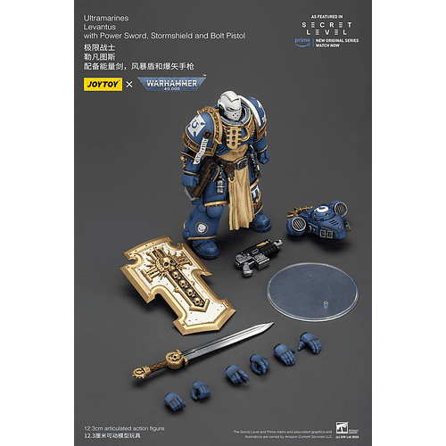 Ultramarines Levantus con Espada de Energía, Escudo de Tormenta y Pistola Bólter 10